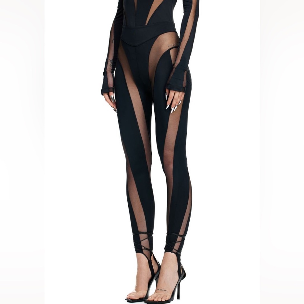 Mugler by H&M black mesh leggings